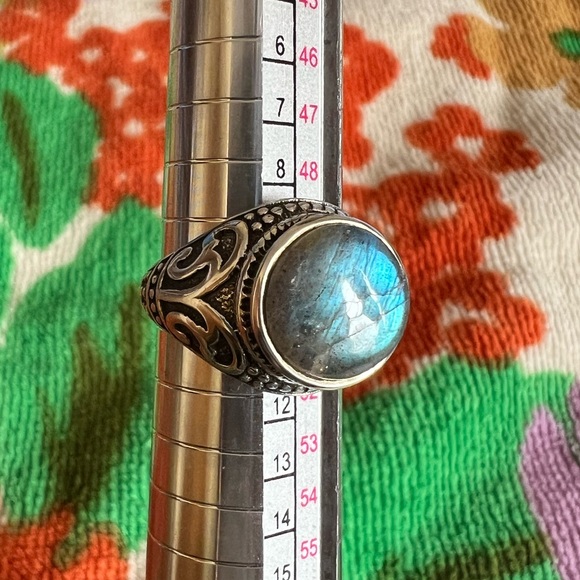 Sterling Silver Labradorite Cabochon Ring - Picture 7 of 12